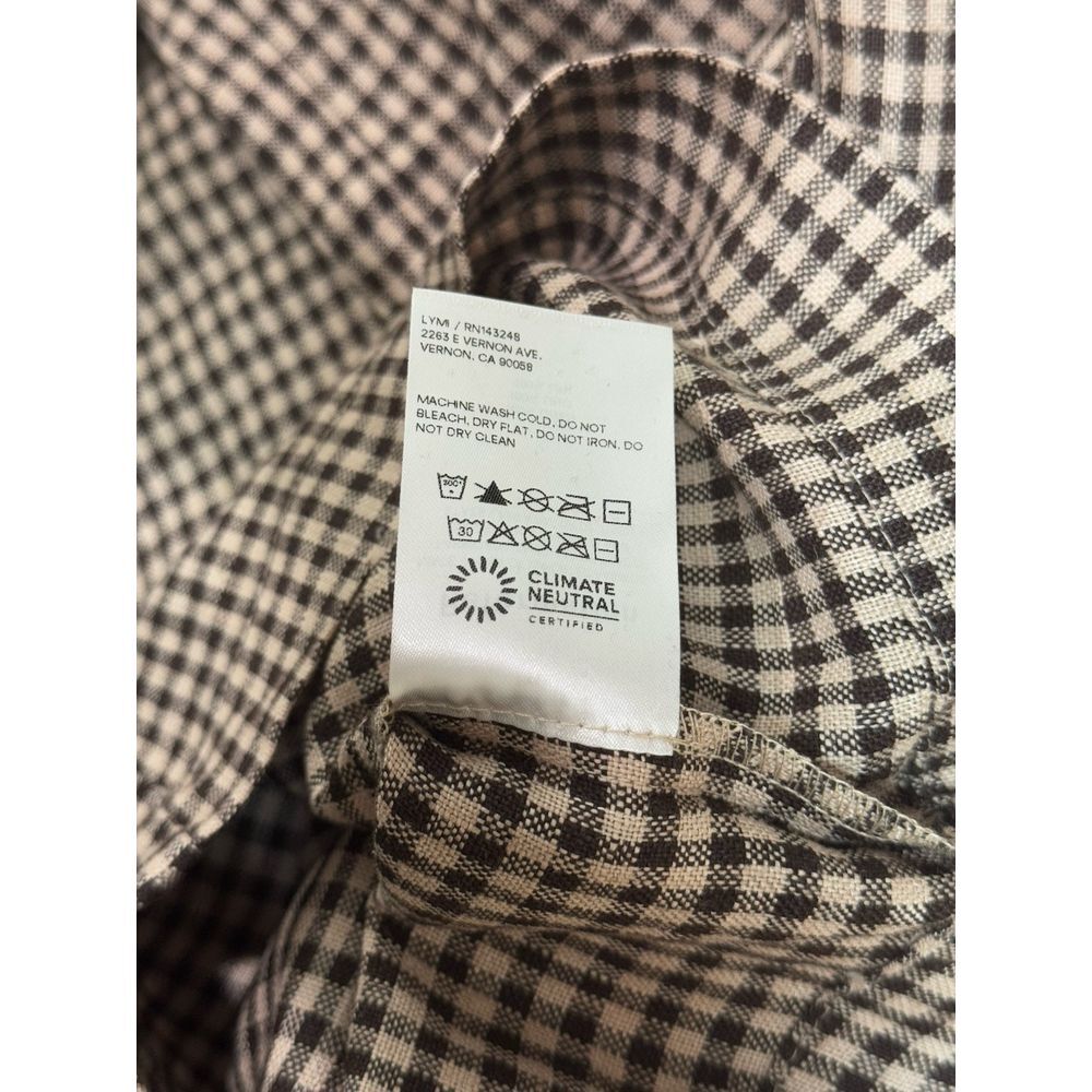 Reformation Overland Linen Jumpsuit In Tartine Check (Brown/Tan Checkered) Sz. 2 - Picture 15 of 15